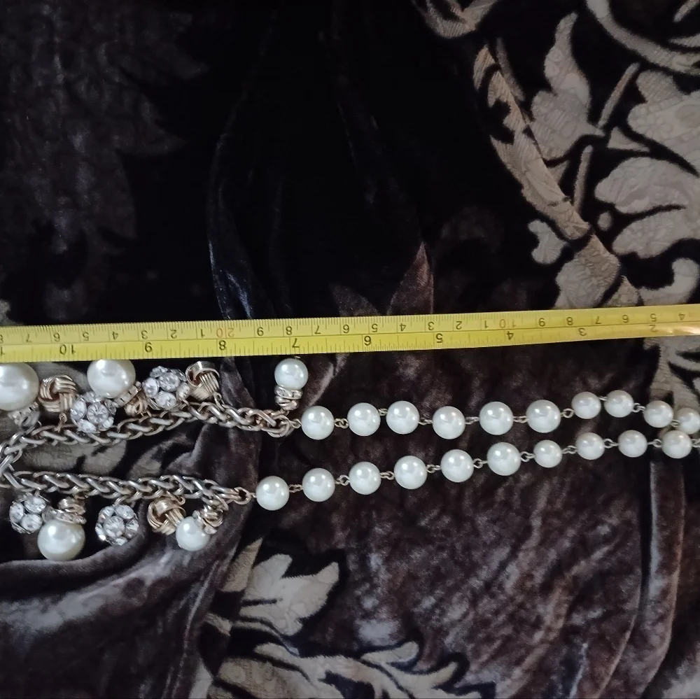 Bella Jack necklace &‎ earring set with Faux pearls & rhinestones with go…